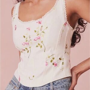 NEW LoveShackFancy Floral Bustier Top NEVER WORN